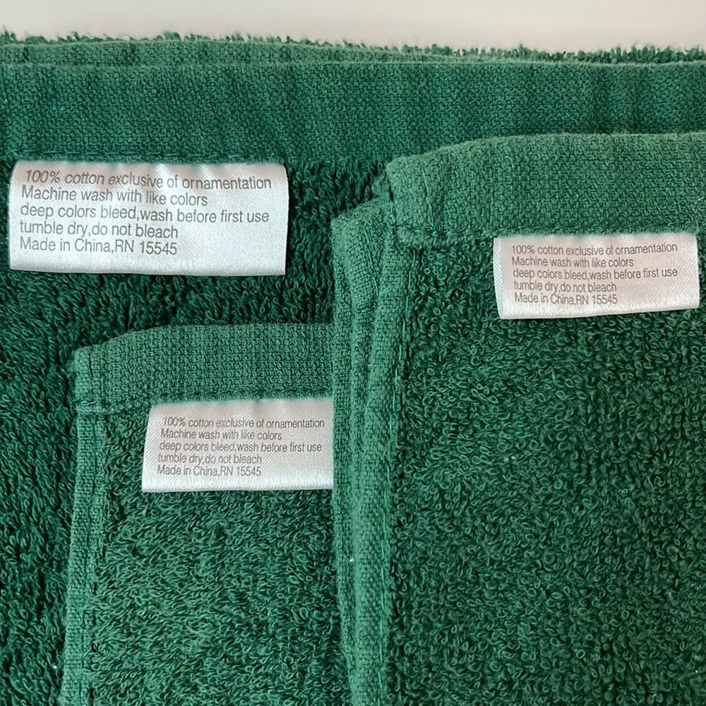 Dark Green Decorative Towel Set with Angel Adornment